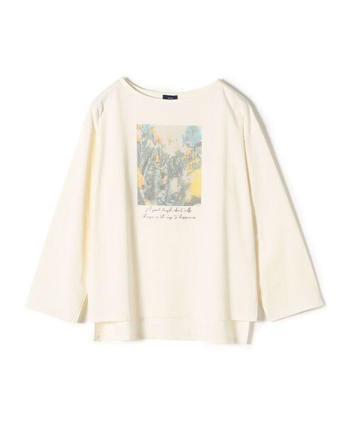 SHIPS(シップス)の「【WEB限定】スリットスリーブボートネックフォトTEE◆(Tシャツ/カットソー・レディース・ストーン/チャコールグレー/オフホワイト/ライトオリーブ/オリーブ/アイボリー/ホワイト系その他/ダークグレー・ONE SIZE)」の13枚目の写真
