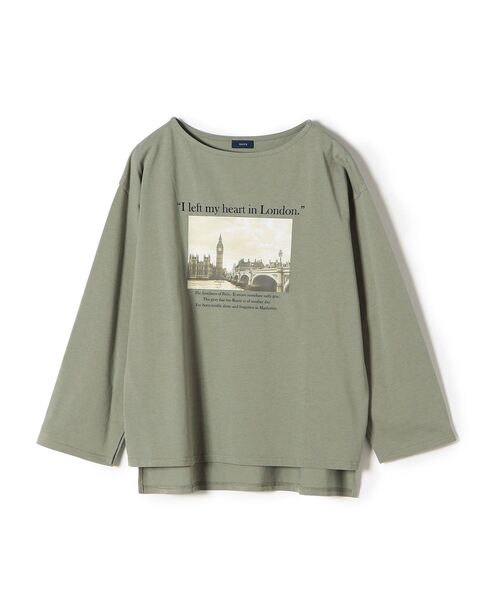 SHIPS(シップス)の「【WEB限定】スリットスリーブボートネックフォトTEE◆(Tシャツ/カットソー・レディース・ストーン/チャコールグレー/オフホワイト/ライトオリーブ/オリーブ/アイボリー/ホワイト系その他/ダークグレー・ONE SIZE)」の21枚目の写真