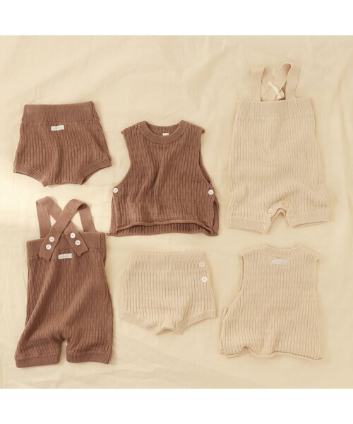 apres les cours（アプレレクール）の「ニットベビーベスト（その他ベビーウェア・キッズ・ブラウン/アイボリー・80）」の8枚目の写真