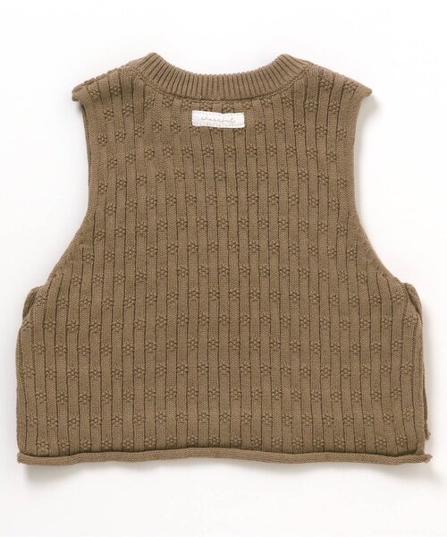 apres les cours（アプレレクール）の「ニットベビーベスト（その他ベビーウェア・キッズ・ブラウン/アイボリー・80）」の6枚目の写真