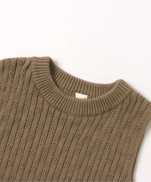 apres les cours（アプレレクール）の「ニットベビーベスト（その他ベビーウェア・キッズ・ブラウン/アイボリー・80）」の4枚目の写真