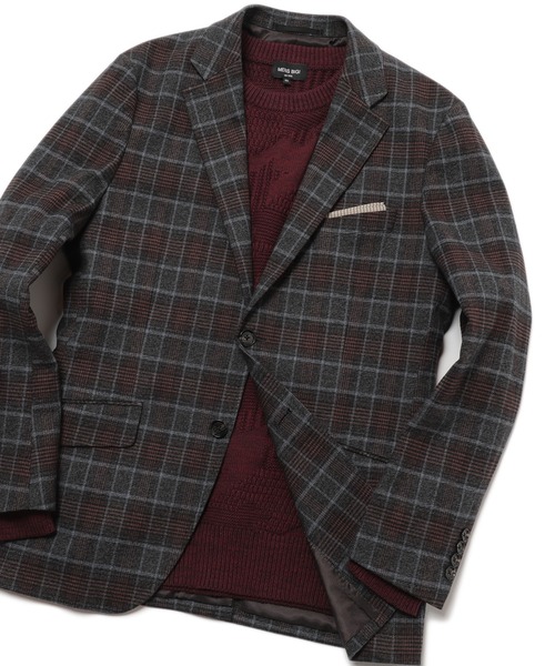 MEN'S BIGI（メンズビギ）の「【TESSUTI DI SONDRIO/テッスーティ・ディ・ソンドリオ】メランジチェック ストレッチジャケット　fabric made in italy（テーラードジャケット・メンズ・ブラウン系その他/ベージュ系その他・01/02/03/04）」の2枚目の写真