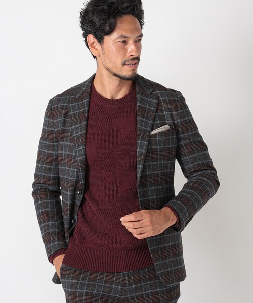 MEN'S BIGI（メンズビギ）の「【TESSUTI DI SONDRIO/テッスーティ・ディ・ソンドリオ】メランジチェック ストレッチジャケット　fabric made in italy（テーラードジャケット・メンズ・ブラウン系その他/ベージュ系その他・01/02/03/04）」の21枚目の写真