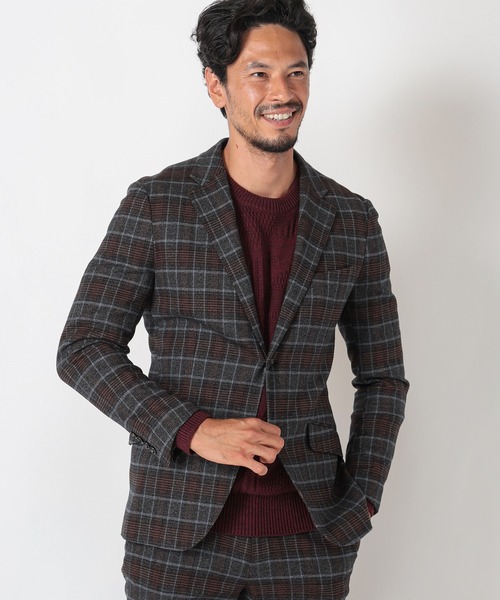 MEN'S BIGI（メンズビギ）の「【TESSUTI DI SONDRIO/テッスーティ・ディ・ソンドリオ】メランジチェック ストレッチジャケット　fabric made in italy（テーラードジャケット・メンズ・ブラウン系その他/ベージュ系その他・01/02/03/04）」の18枚目の写真