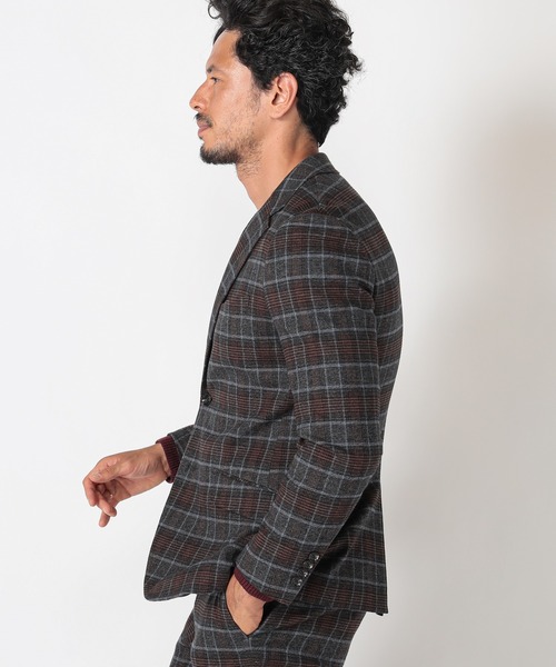MEN'S BIGI（メンズビギ）の「【TESSUTI DI SONDRIO/テッスーティ・ディ・ソンドリオ】メランジチェック ストレッチジャケット　fabric made in italy（テーラードジャケット・メンズ・ブラウン系その他/ベージュ系その他・01/02/03/04）」の9枚目の写真