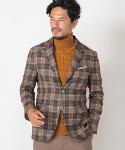 MEN'S BIGI（メンズビギ）の「【TESSUTI DI SONDRIO/テッスーティ・ディ・ソンドリオ】メランジチェック ストレッチジャケット　fabric made in italy（テーラードジャケット・メンズ・ブラウン系その他/ベージュ系その他・01/02/03/04）」の10枚目の写真