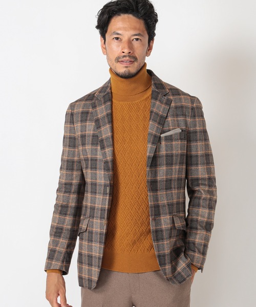 MEN'S BIGI（メンズビギ）の「【TESSUTI DI SONDRIO/テッスーティ・ディ・ソンドリオ】メランジチェック ストレッチジャケット　fabric made in italy（テーラードジャケット・メンズ・ブラウン系その他/ベージュ系その他・01/02/03/04）」の19枚目の写真