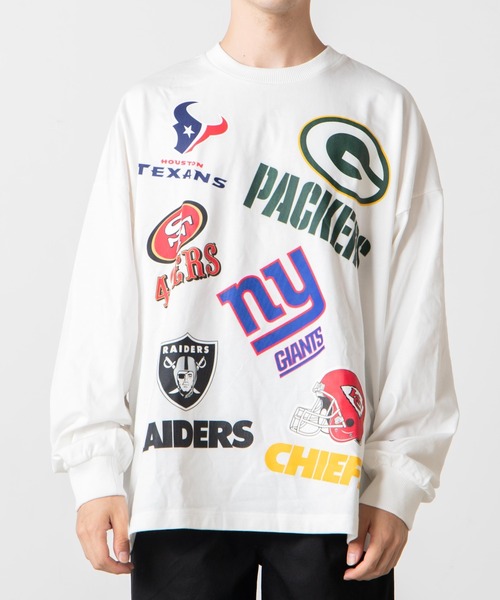 NFL(ナショナルフットボールリーグ )の「∴WEGO/別注NFL ヘビーウエイトクレイジービックシルエットロンT(Tシャツ/カットソー・メンズ・ホワイト・LARGE/MEDIUM)」の5枚目の写真