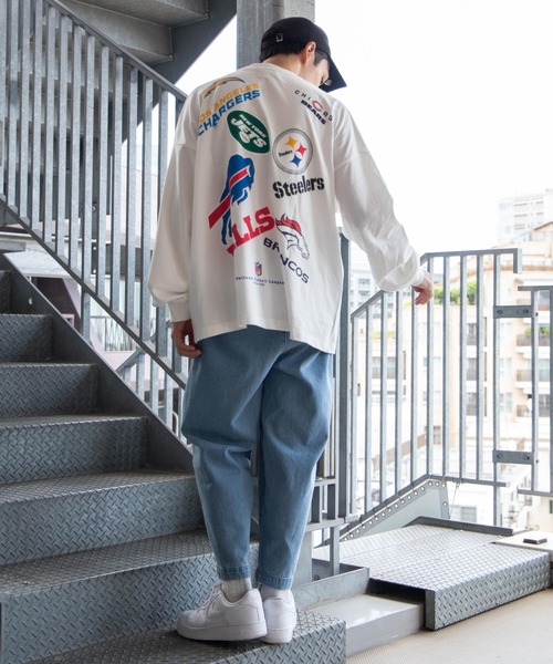 NFL(ナショナルフットボールリーグ )の「∴WEGO/別注NFL ヘビーウエイトクレイジービックシルエットロンT(Tシャツ/カットソー・メンズ・ホワイト・LARGE/MEDIUM)」の4枚目の写真