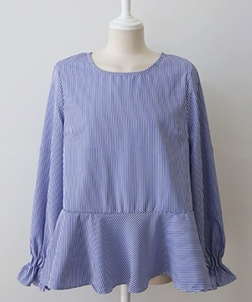 Amulet（アミュレット）の「ニットベスト付きブラウス（シャツ/ブラウス・レディース・ブラック×ホワイト/ブルー系その他/グレー×ホワイト/ベージュ/パープル/ブラック/カーキ/ブラウン・M/L/XL）」の14枚目の写真