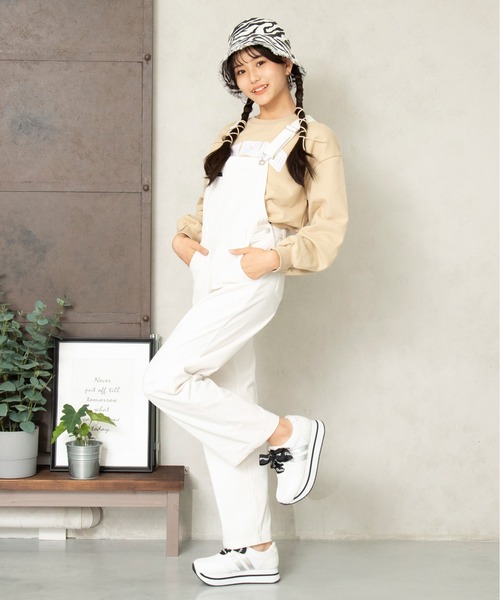 PINKHUNT（ピンクハント）の「PINKHUNT サロペット 5842K（サロペット/オーバーオール・キッズ・ブラウン/ホワイト/ノンウォッシュ・160cm/130cm/120cm/140cm/150cm）」の2枚目の写真