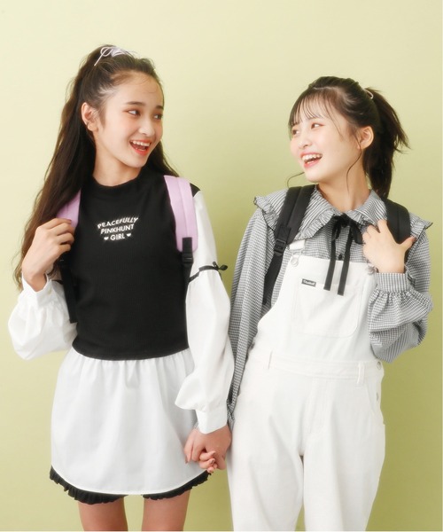 PINKHUNT（ピンクハント）の「PINKHUNT サロペット 5842K（サロペット/オーバーオール・キッズ・ブラウン/ホワイト/ノンウォッシュ・160cm/130cm/120cm/140cm/150cm）」の16枚目の写真