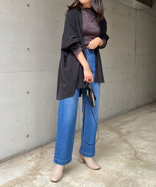 DouDou(ドゥドゥ)の「シアータートル(Tシャツ/カットソー・レディース・オフホワイト/ライトグレー/チャコールグレー/ブラック・FREE)」の13枚目の写真