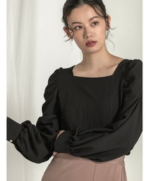 fifth（フィフス）の「スクエアネックパワショルブラウス（シャツ/ブラウス）」