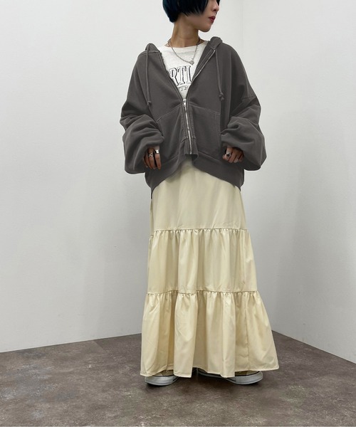 apres jour mignon（アプレジュールミニョン）の「ティアードスカート【ZOZOTOWN限定アイテム】（スカート・レディース・ブラック/グリーン/アイボリー・X-LARGE/SMALL/MEDIUM）」の8枚目の写真