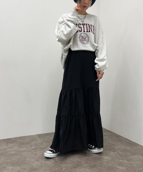 apres jour mignon（アプレジュールミニョン）の「ティアードスカート【ZOZOTOWN限定アイテム】（スカート・レディース・ブラック/グリーン/アイボリー・X-LARGE/SMALL/MEDIUM）」の14枚目の写真