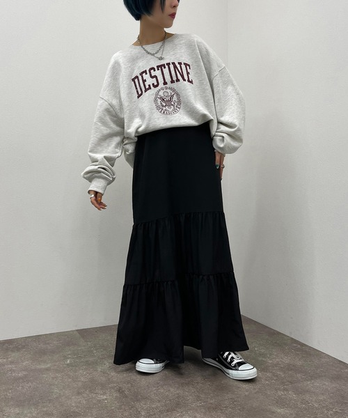 apres jour mignon（アプレジュールミニョン）の「ティアードスカート【ZOZOTOWN限定アイテム】（スカート・レディース・ブラック/グリーン/アイボリー・X-LARGE/SMALL/MEDIUM）」の15枚目の写真