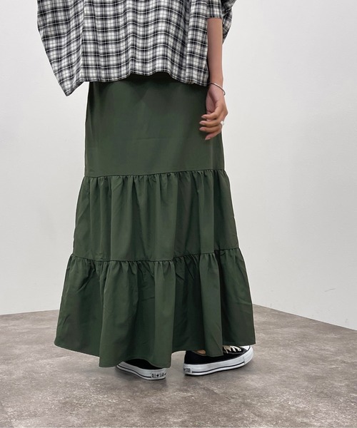 apres jour mignon（アプレジュールミニョン）の「ティアードスカート【ZOZOTOWN限定アイテム】（スカート・レディース・ブラック/グリーン/アイボリー・X-LARGE/SMALL/MEDIUM）」の20枚目の写真