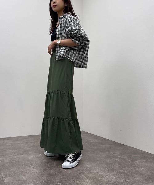 apres jour mignon（アプレジュールミニョン）の「ティアードスカート【ZOZOTOWN限定アイテム】（スカート・レディース・ブラック/グリーン/アイボリー・X-LARGE/SMALL/MEDIUM）」の22枚目の写真