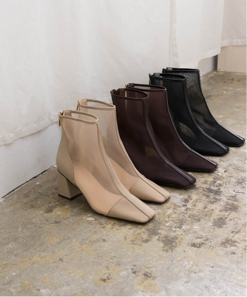 RANDA（ランダ）の「ソフト シースルーショートブーツ（ブーツ・レディース・ベージュ/ブラウン/ブラック・LL/L/M/S）」の17枚目の写真