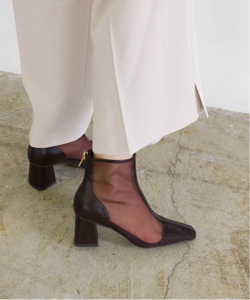 RANDA（ランダ）の「ソフト シースルーショートブーツ（ブーツ・レディース・ベージュ/ブラウン/ブラック・LL/L/M/S）」の7枚目の写真