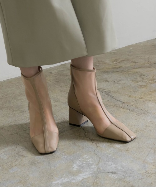 RANDA（ランダ）の「ソフト シースルーショートブーツ（ブーツ・レディース・ベージュ/ブラウン/ブラック・LL/L/M/S）」の13枚目の写真
