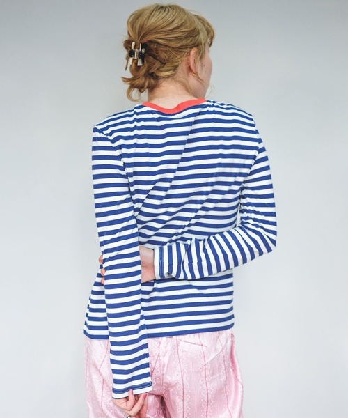 SANSeLF(サンセルフ)の「【SANSeLF】color border tops sanw21a053(Tシャツ/カットソー・レディース・ネイビー/ピンク/グリーン・FREE)」の3枚目の写真