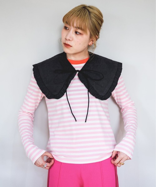 SANSeLF(サンセルフ)の「【SANSeLF】color border tops sanw21a053(Tシャツ/カットソー・レディース・ネイビー/ピンク/グリーン・FREE)」の1枚目の写真