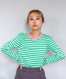 SANSeLF | 【SANSeLF】color border tops　sanw21a053(Tシャツ/カットソー)