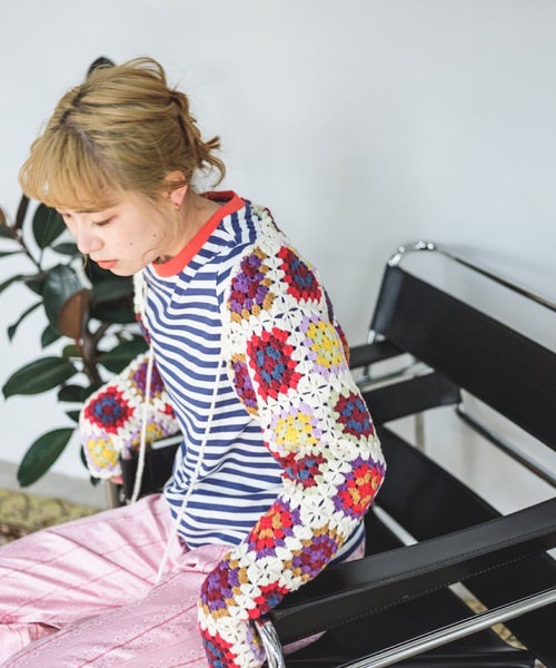 SANSeLF(サンセルフ)の「【SANSeLF】color border tops sanw21a053(Tシャツ/カットソー・レディース・ネイビー/ピンク/グリーン・FREE)」の18枚目の写真