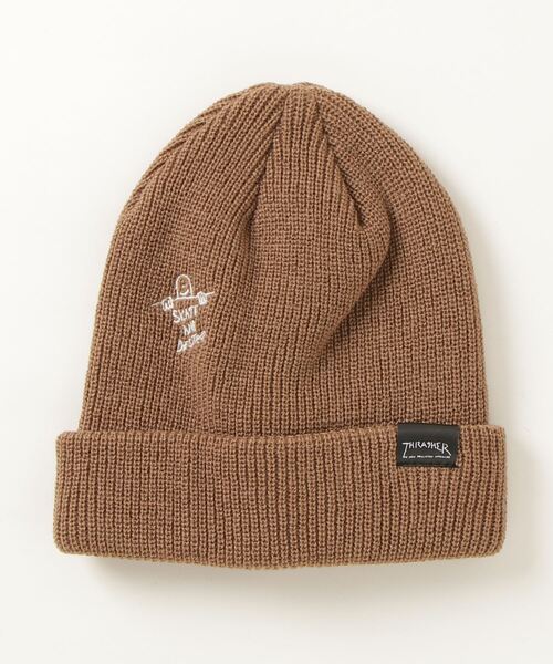 THRASHER（スラッシャー）の「THRASHER/スラッシャー キッズ ビーニー ニット帽 21TH-N75K（ニットキャップ/ビーニー・キッズ・ブラウン/オレンジ/ブラック・FREE）」の3枚目の写真