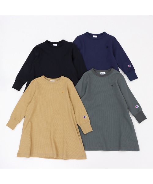 Champion（チャンピオン）の「【Champion/チャンピオン】キッズ ベーシック ワンピース（ワンピース・キッズ・ネイビー/チャコール/ベージュ/ブラック・160/120/150/110/130/140/100）」の22枚目の写真