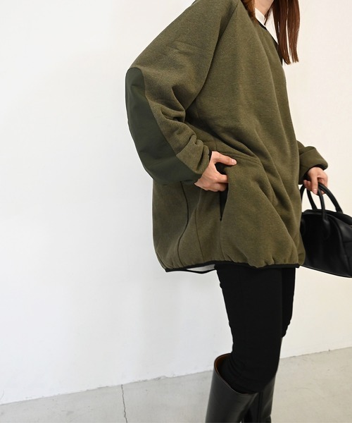 CANAL JEAN（キャナルジーン）の「RED CHOP WORKS(レッドチョップワークス) フリース胸ポケットトレーナー（その他トップス・レディース・オフホワイト/カーキ・38）」の7枚目の写真