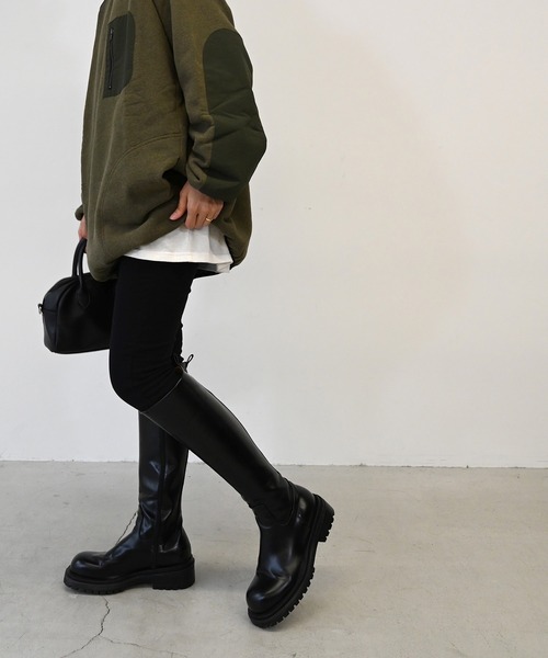 CANAL JEAN（キャナルジーン）の「RED CHOP WORKS(レッドチョップワークス) フリース胸ポケットトレーナー（その他トップス・レディース・オフホワイト/カーキ・38）」の9枚目の写真