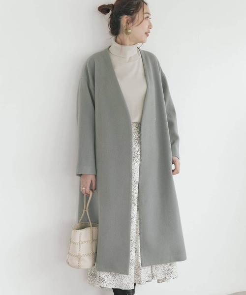 URBAN RESEARCH ROSSO（アーバンリサーチロッソ）の「ビーバーVネックコート（その他アウター・レディース・チャコールグレー/ミント/グレー系その他・38/36）」の6枚目の写真