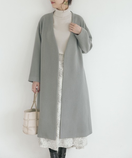 URBAN RESEARCH ROSSO（アーバンリサーチロッソ）の「ビーバーVネックコート（その他アウター・レディース・チャコールグレー/ミント/グレー系その他・38/36）」の8枚目の写真