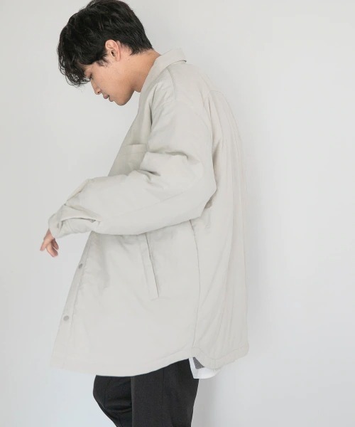 LOWRYS FARM（ローリーズファーム）の「エアサーマルシャツジャケット　953643（ブルゾン・メンズ・ブラック/アイボリー・MEDIUM/LARGE）」の7枚目の写真