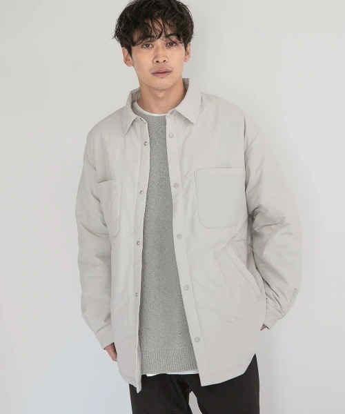 LOWRYS FARM（ローリーズファーム）の「エアサーマルシャツジャケット　953643（ブルゾン・メンズ・ブラック/アイボリー・MEDIUM/LARGE）」の8枚目の写真