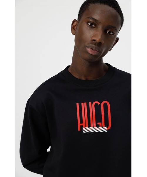 HUGO(ヒューゴ)の「【オンライン限定】コットンテリー ロゴプリント リラックスフィット スウェットシャツ(スウェット・メンズ・ホワイト/ブラック・S/M/XS/XL/L)」の10枚目の写真