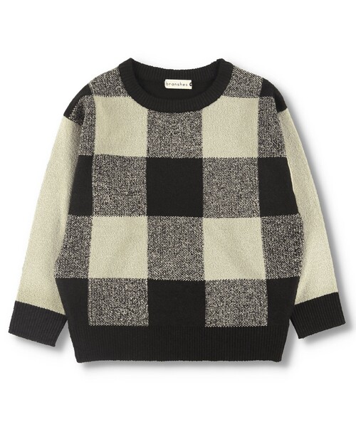 BRANSHES（ブランシェス）の「【洗濯機で洗える】チェックウォッシャブルニット（ニット/セーター・キッズ・ベージュ/ブルー・140/110/130/150/100/120/90）」の22枚目の写真