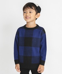 【洗濯機で洗える】チェックウォッシャブルニット