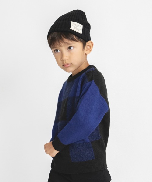 BRANSHES（ブランシェス）の「【洗濯機で洗える】チェックウォッシャブルニット（ニット/セーター・キッズ・ベージュ/ブルー・140/110/130/150/100/120/90）」の14枚目の写真