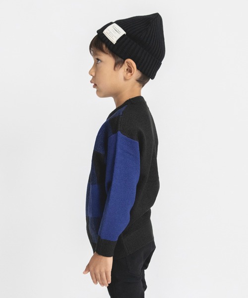 BRANSHES（ブランシェス）の「【洗濯機で洗える】チェックウォッシャブルニット（ニット/セーター・キッズ・ベージュ/ブルー・140/110/130/150/100/120/90）」の16枚目の写真