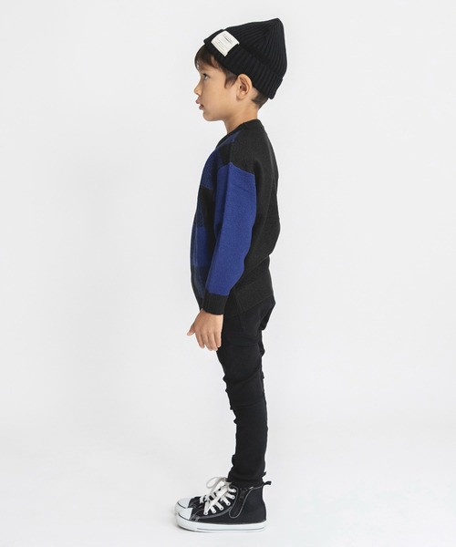 BRANSHES（ブランシェス）の「【洗濯機で洗える】チェックウォッシャブルニット（ニット/セーター・キッズ・ベージュ/ブルー・140/110/130/150/100/120/90）」の20枚目の写真