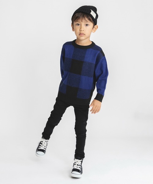 BRANSHES（ブランシェス）の「【洗濯機で洗える】チェックウォッシャブルニット（ニット/セーター・キッズ・ベージュ/ブルー・140/110/130/150/100/120/90）」の18枚目の写真