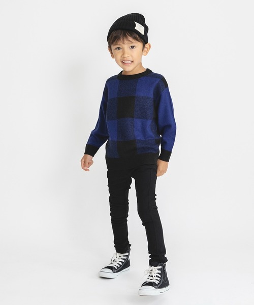 BRANSHES（ブランシェス）の「【洗濯機で洗える】チェックウォッシャブルニット（ニット/セーター・キッズ・ベージュ/ブルー・140/110/130/150/100/120/90）」の19枚目の写真