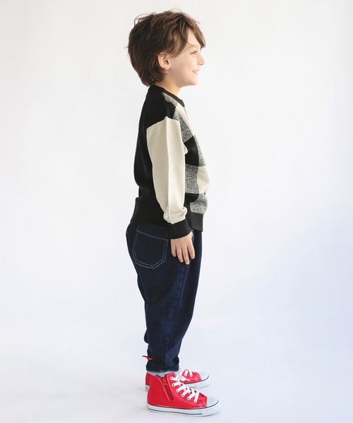 BRANSHES（ブランシェス）の「【洗濯機で洗える】チェックウォッシャブルニット（ニット/セーター・キッズ・ベージュ/ブルー・140/110/130/150/100/120/90）」の10枚目の写真