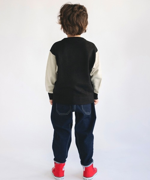 BRANSHES（ブランシェス）の「【洗濯機で洗える】チェックウォッシャブルニット（ニット/セーター・キッズ・ベージュ/ブルー・140/110/130/150/100/120/90）」の11枚目の写真