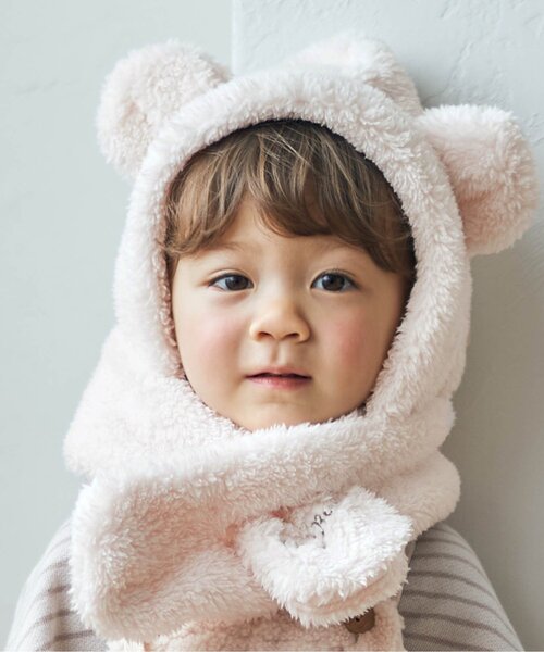 apres les cours（アプレレクール）の「tiny bear ボアベビー帽子（その他ベビー用品・キッズ・アイボリー/ベージュ・50）」の2枚目の写真