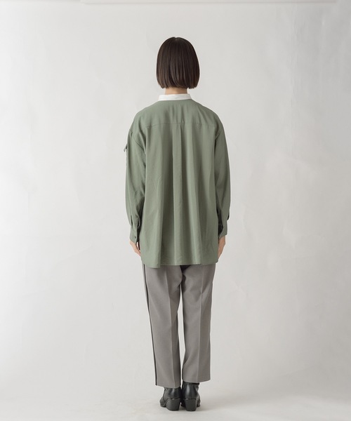 La SRIC（ラスリック）の「La SRIC / レースヨークバンドカラーBL（シャツ/ブラウス・レディース・ベージュ/カーキ・38）」の4枚目の写真